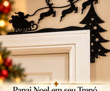 Canto de porta — Papai Noel em seu trenó