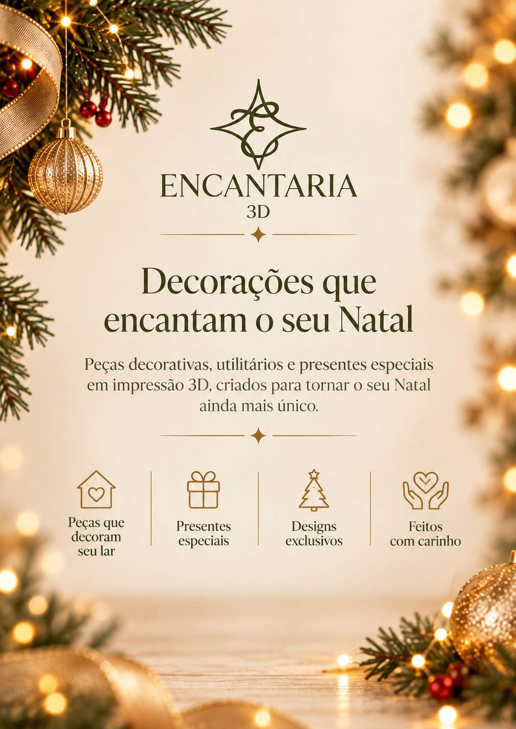 Página 2 do catálogo original Encantaria 3D: Decorações que encantam o seu Natal