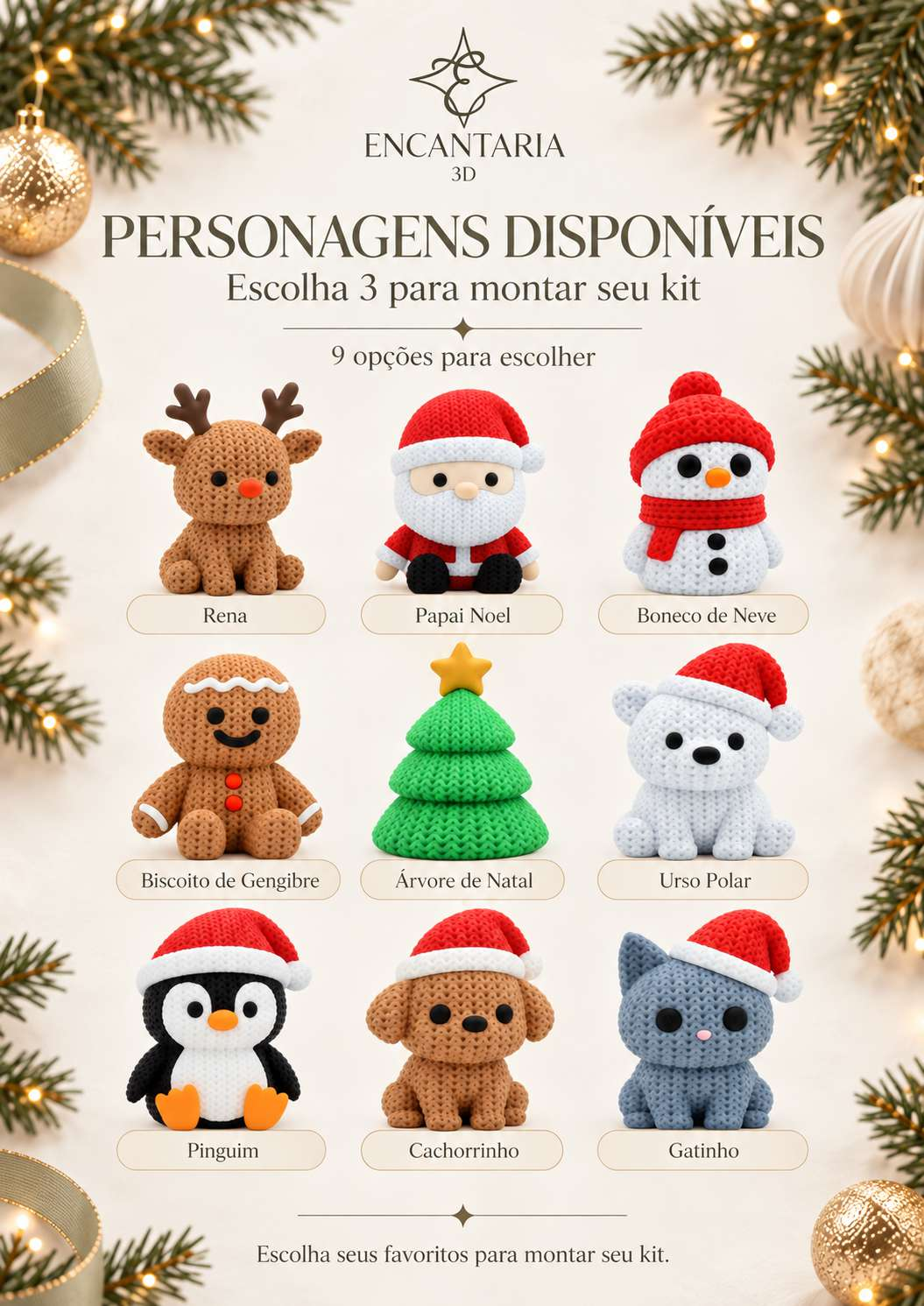 Página 5 do catálogo original Encantaria 3D: Personagens crochê 3D disponíveis