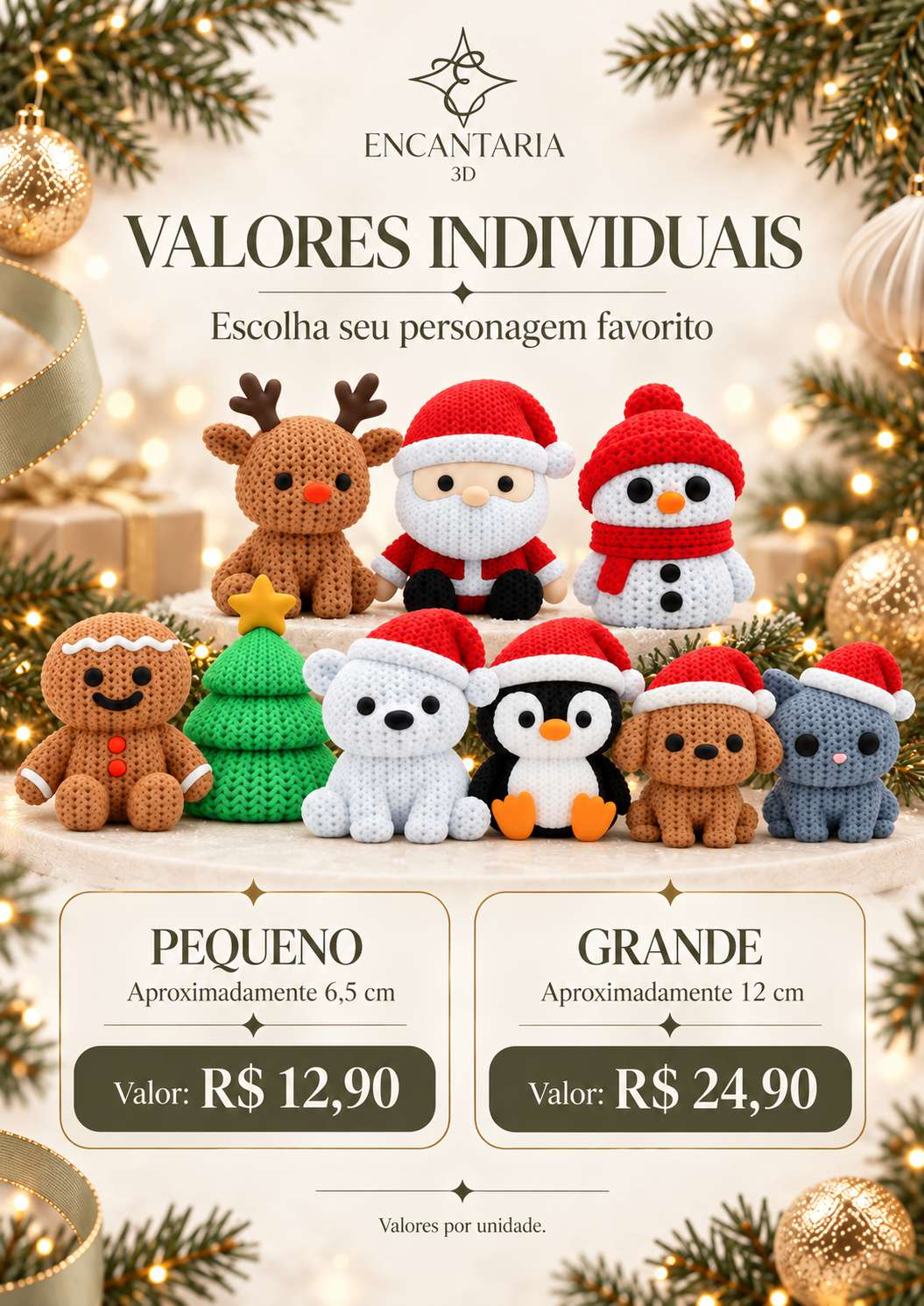 Página 6 do catálogo original Encantaria 3D: Personagens crochê 3D — valores individuais