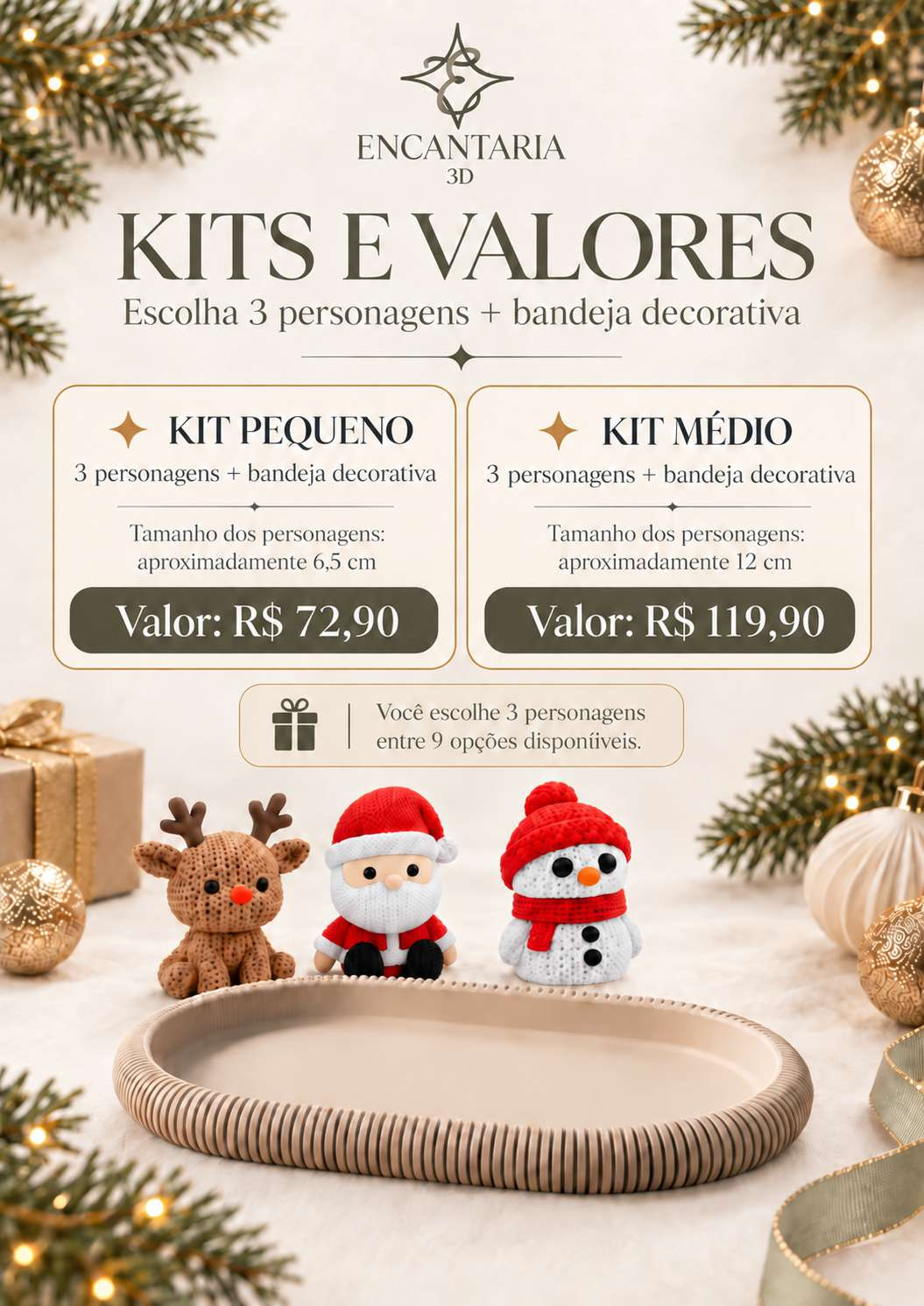 Página 7 do catálogo original Encantaria 3D: Personagens crochê 3D — kits e valores