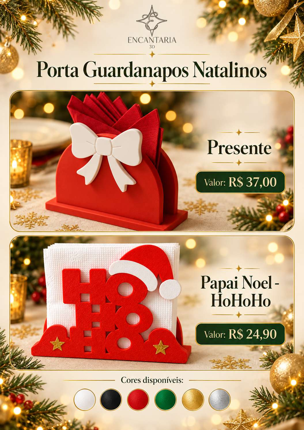 Página 14 do catálogo original Encantaria 3D: Porta-guardanapos — presente e HoHoHo