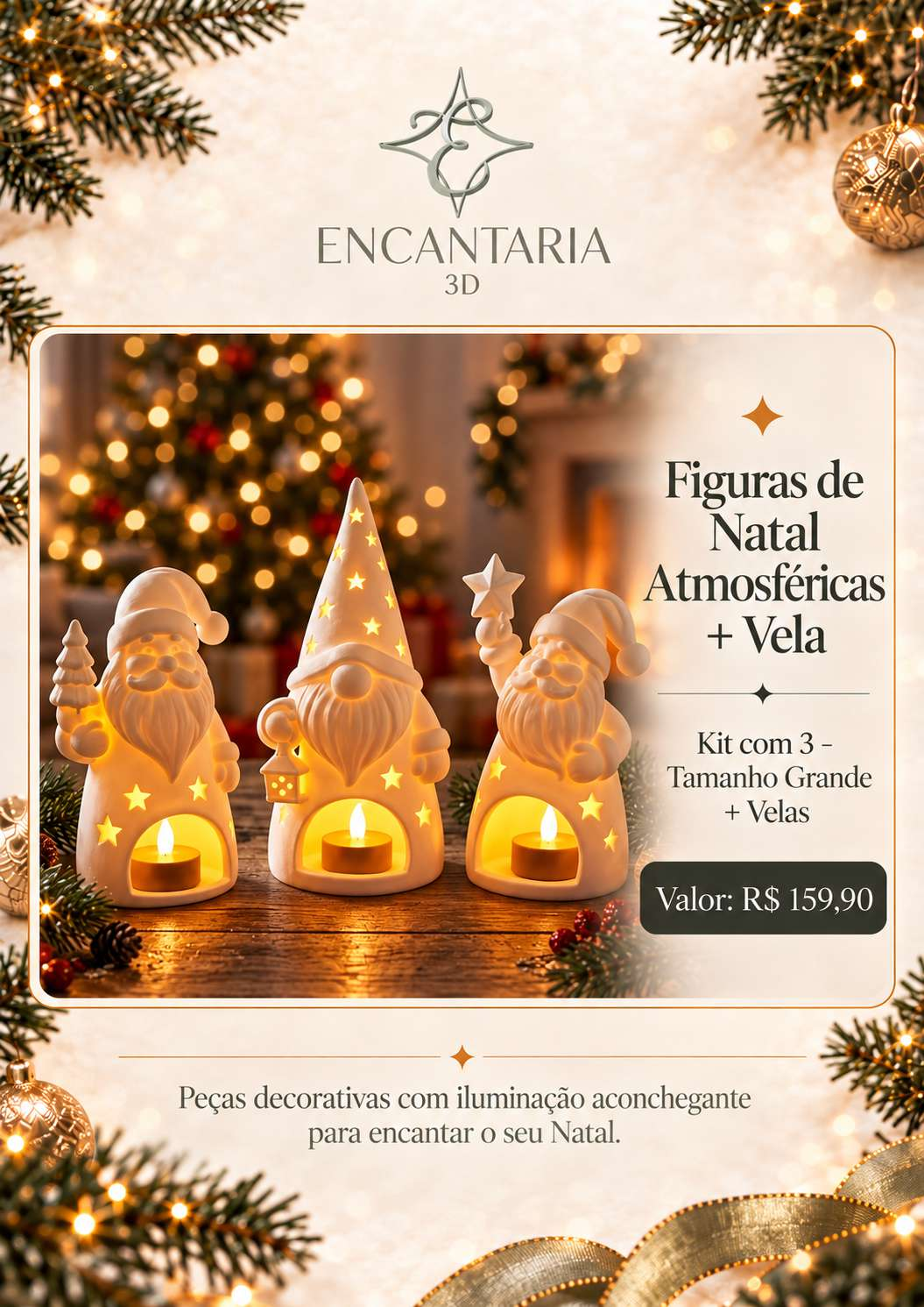 Página 20 do catálogo original Encantaria 3D: Figuras de Natal atmosféricas