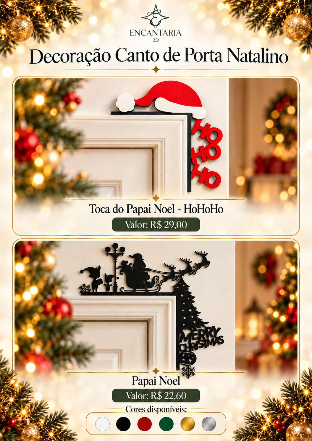 Página 24 do catálogo original Encantaria 3D: Cantos de porta — Papai Noel