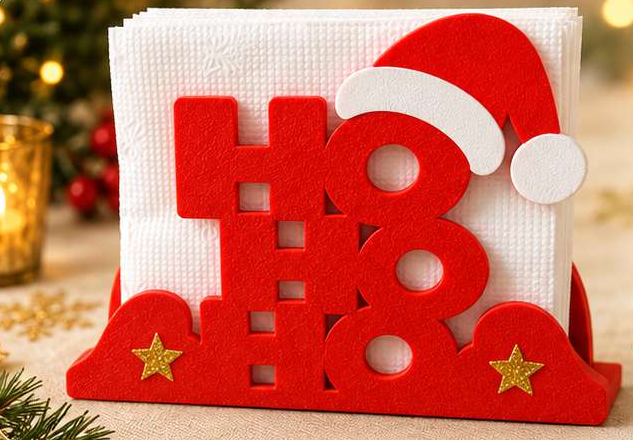 Porta-guardanapos Papai Noel HoHoHo